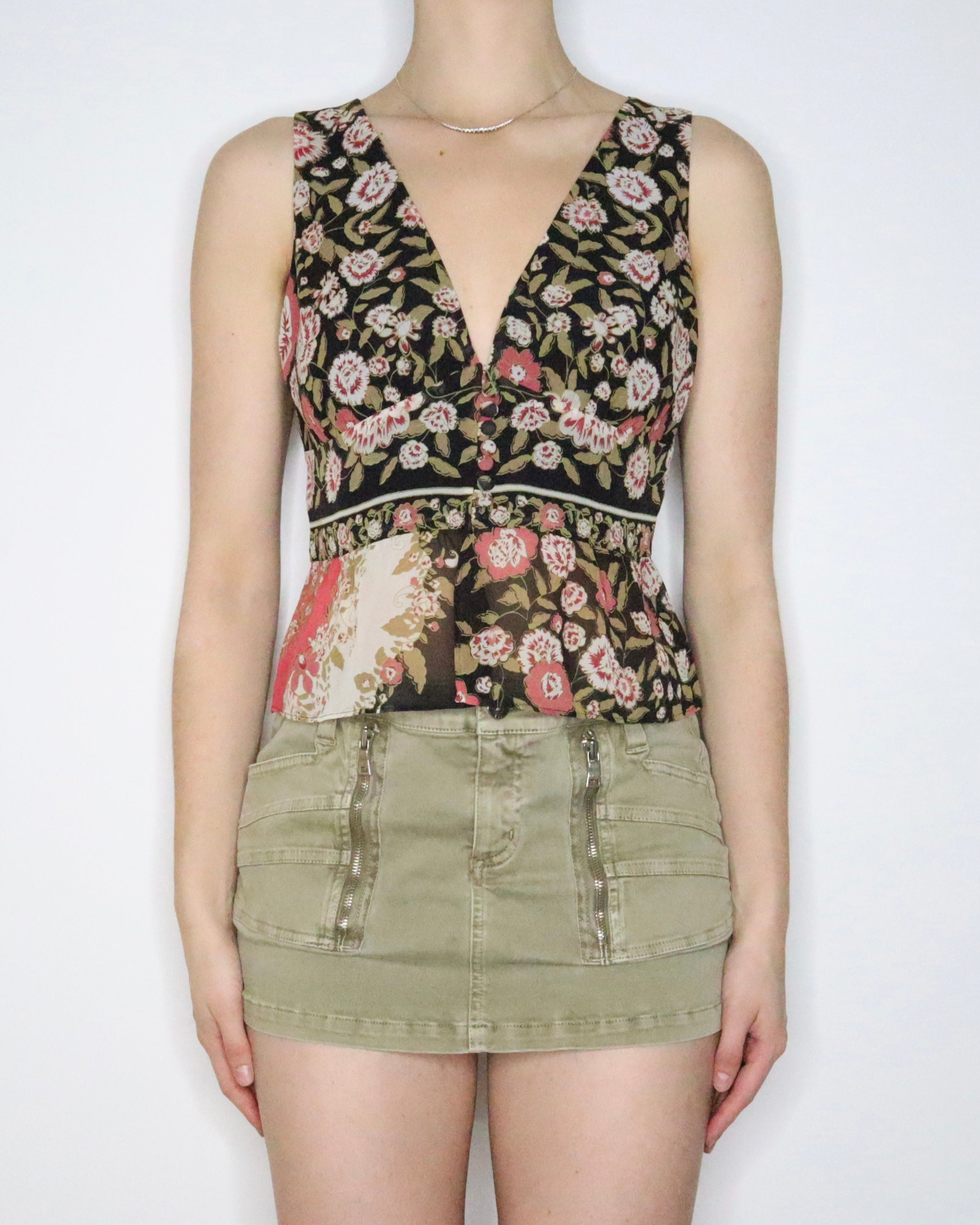 Sportmax Floral Silk Vest (Medium) 