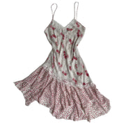 vintage pink floral midi slip