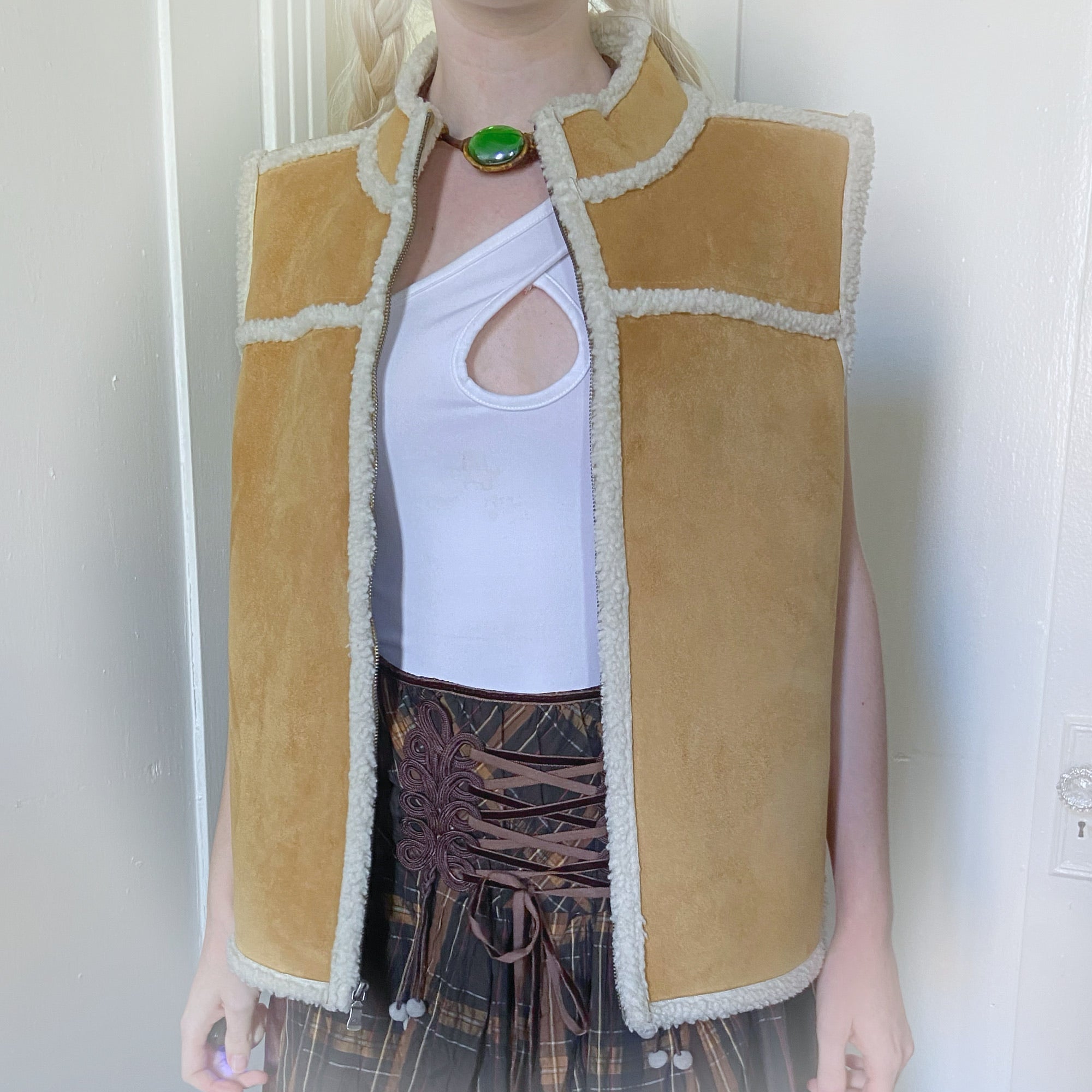 Tan Shearling Vest
