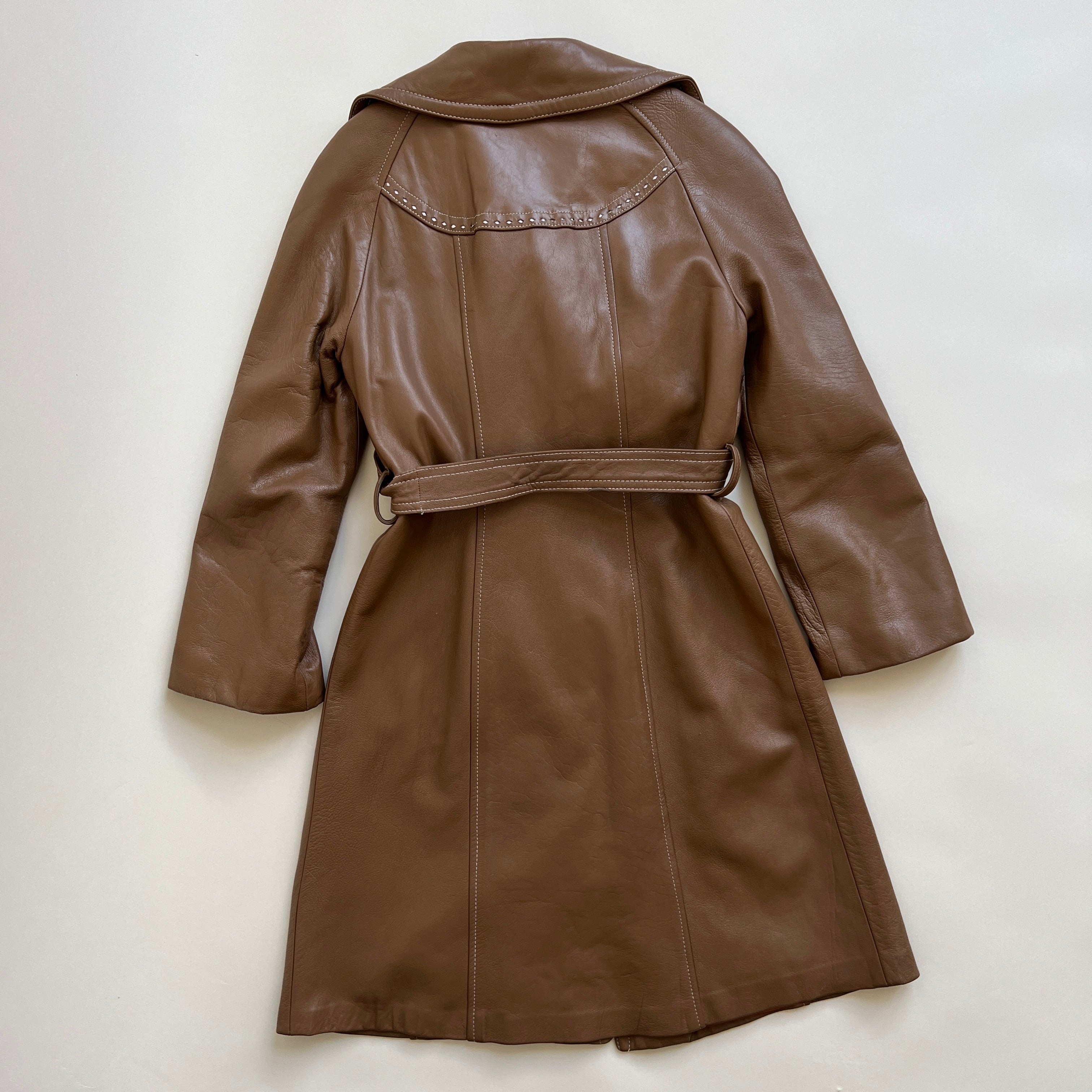 vintage brown leather midi