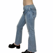 Side buckle jeans