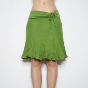 Green Linen Midi Skirt (S-M)