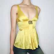 Yellow Silk Babydoll Top (XS)