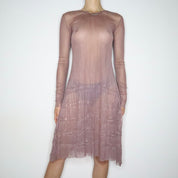 French Mauve Mesh Dress (Large)