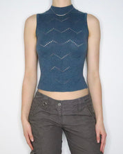 Blue Sleeveless Sweater (Small)