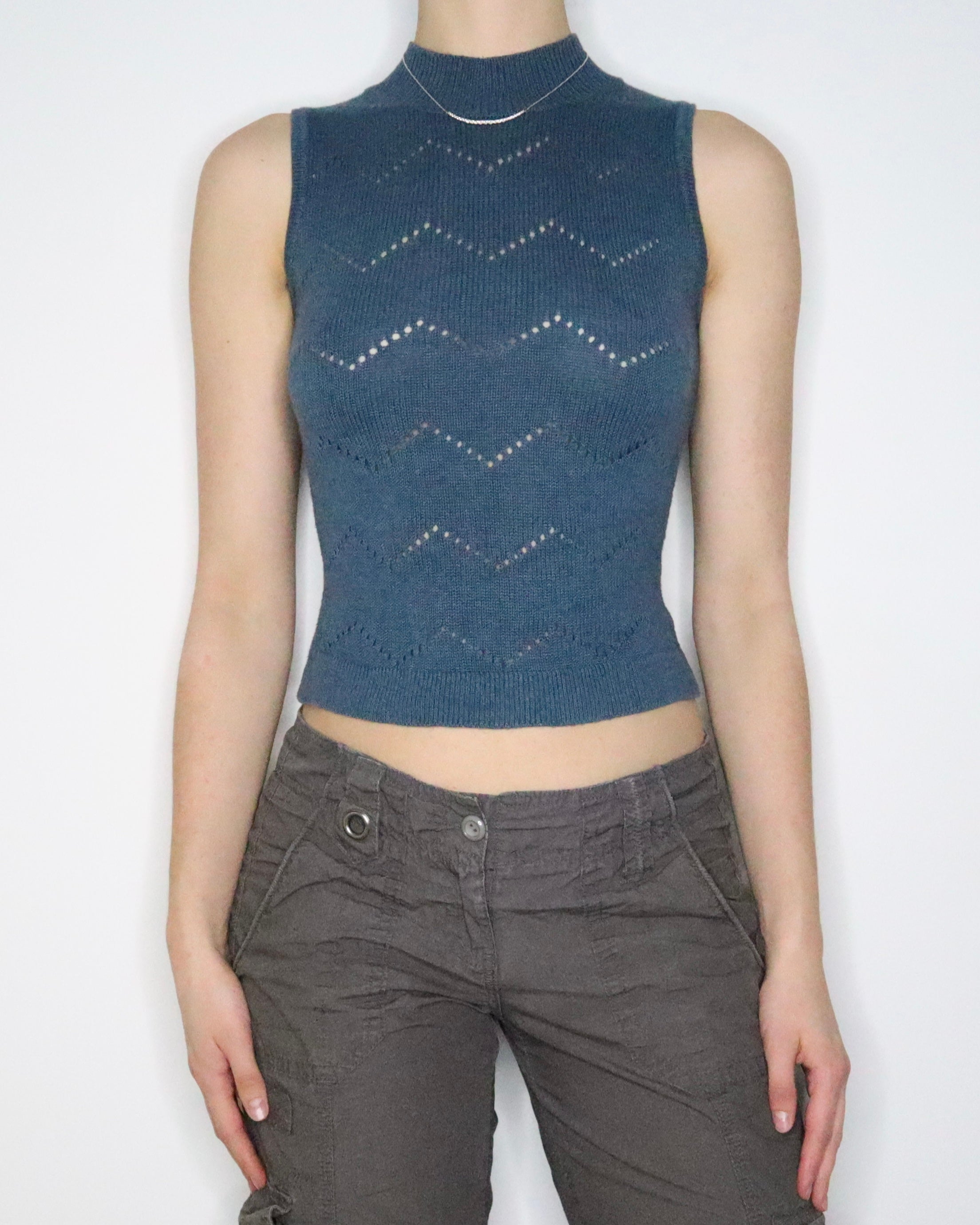 Blue Sleeveless Sweater (Small)