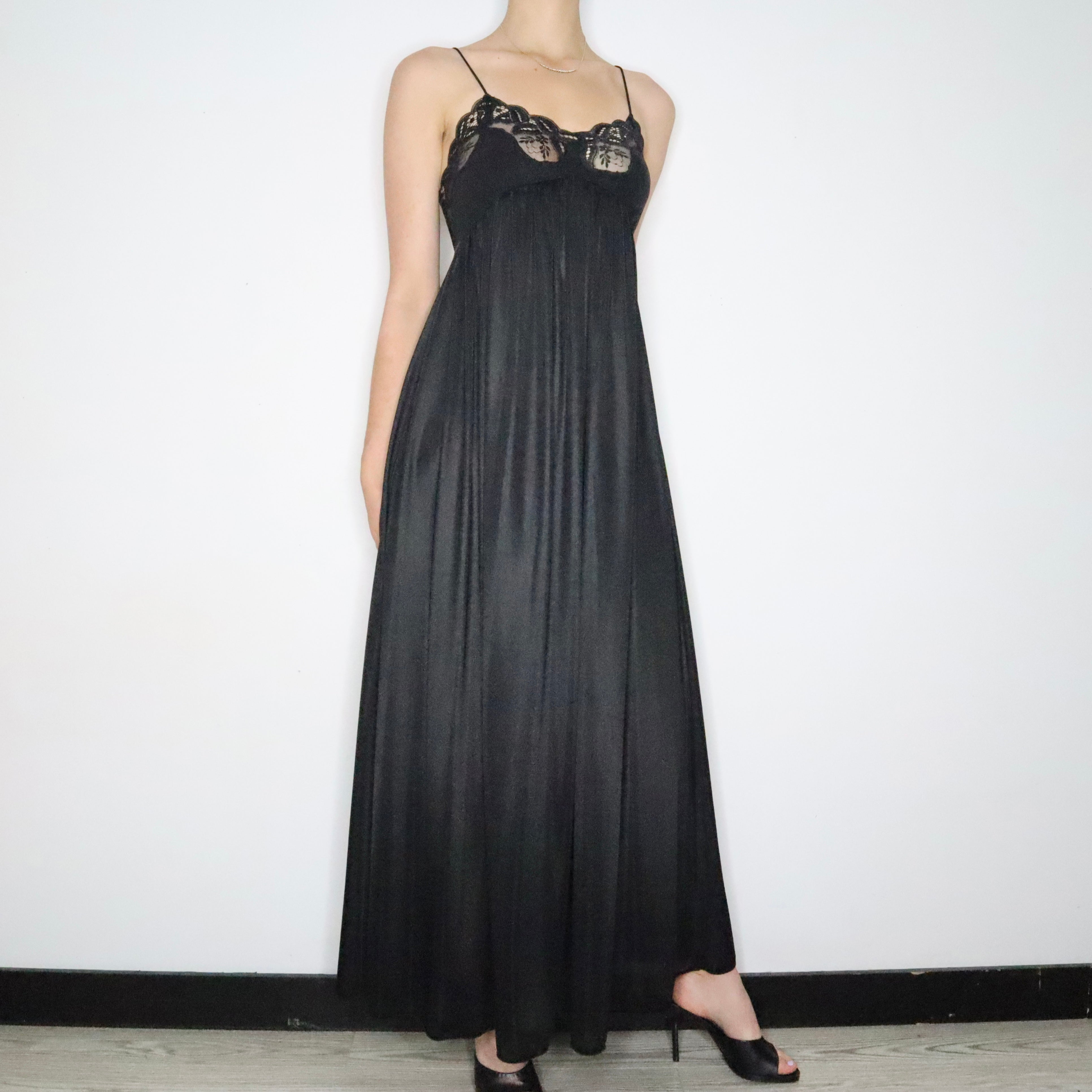 Black Empire Waist Nightgown (Small)