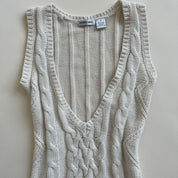 Deep v cableknit vest