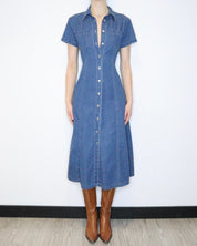 Laura Ashley Denim Maxi Dress (Medium)