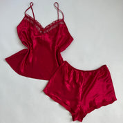 Red satin 2 pc sleep set