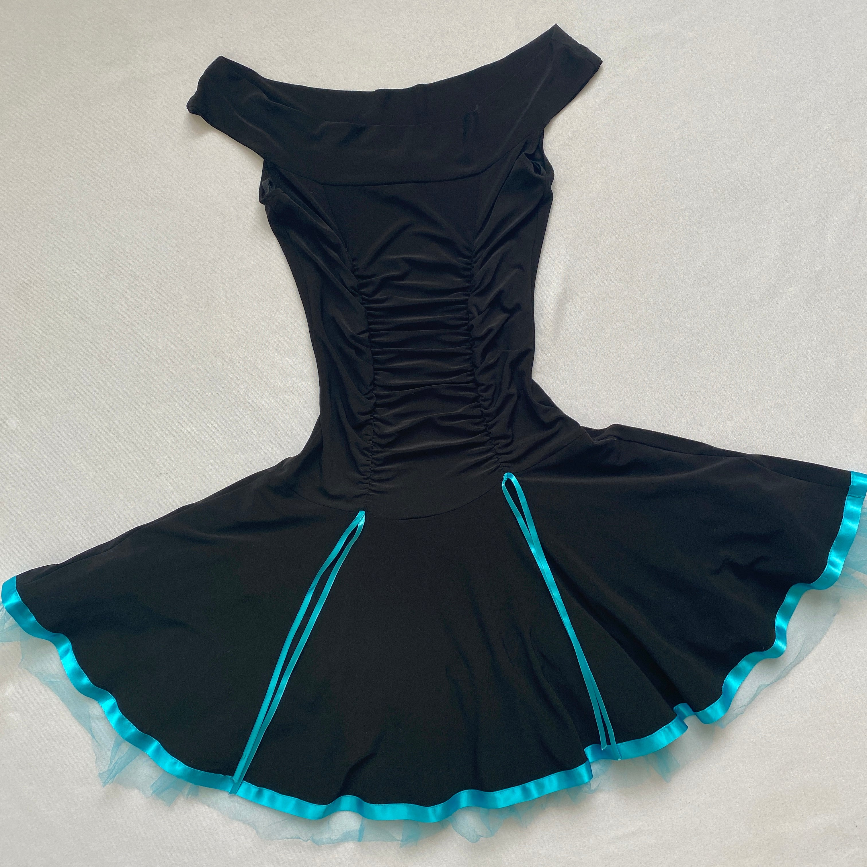 90s black & blue mini dress