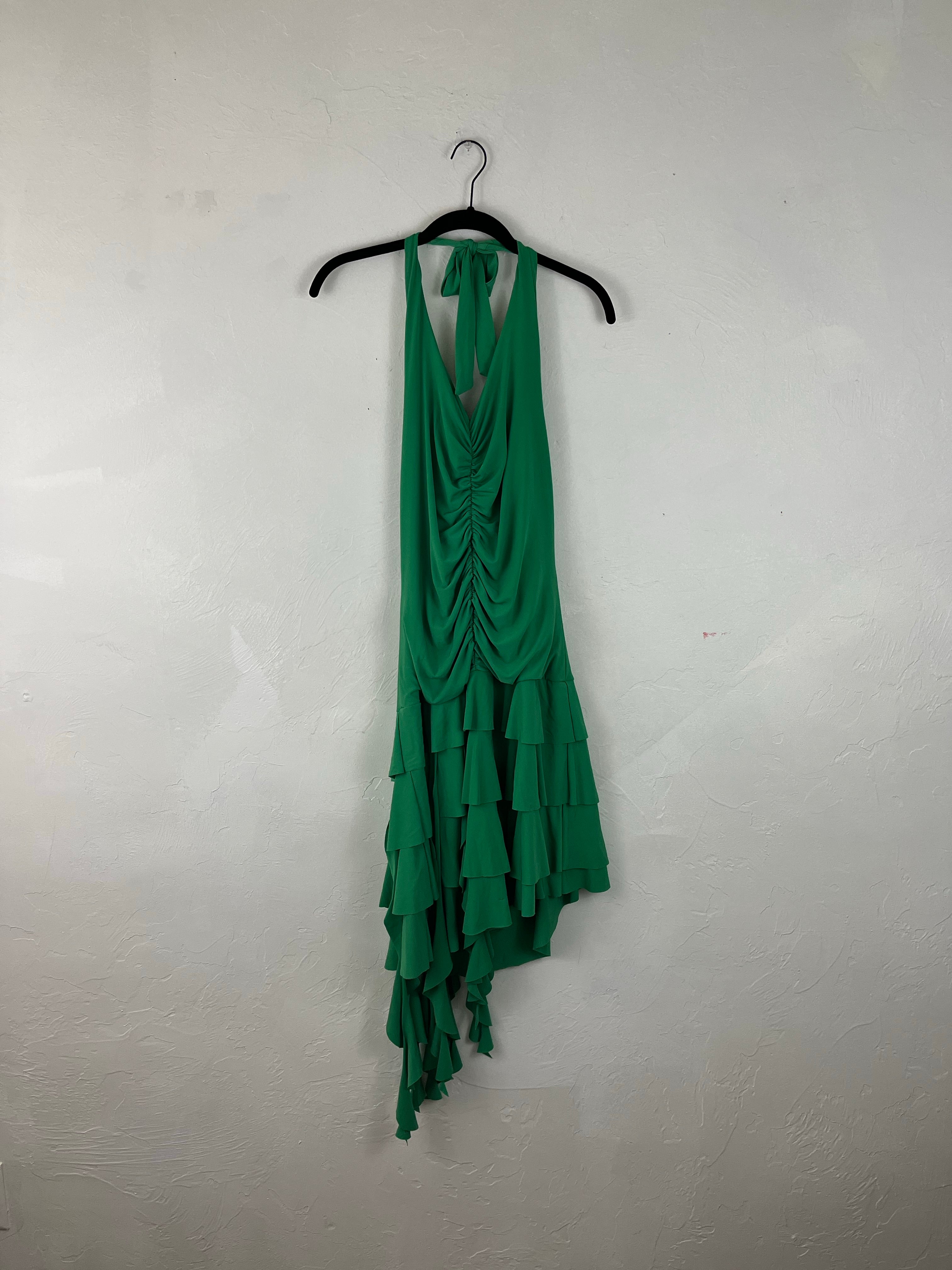 Green ruched midi