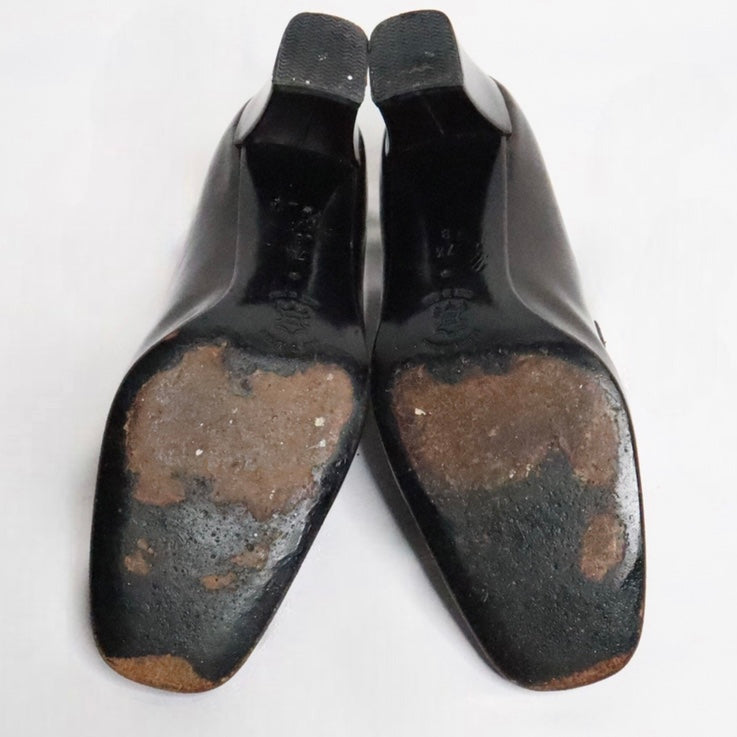 Italian Brown Leather Heeled Loafers (6.5 US)