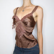Bebe Brown Silk Camisole (Small) 