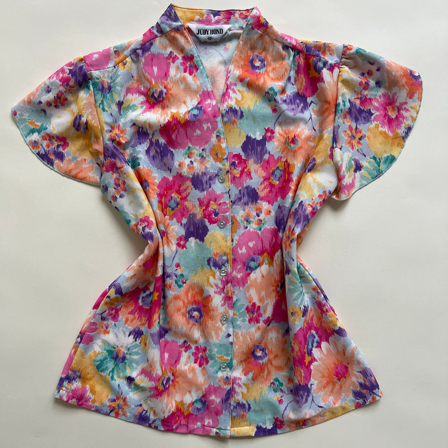 Vintage bright floral shirt sz L