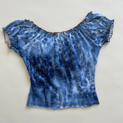 Y2k tie dye milkmaid top
