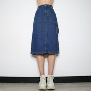 Cargo Denim Midi Skirt (XS-S)