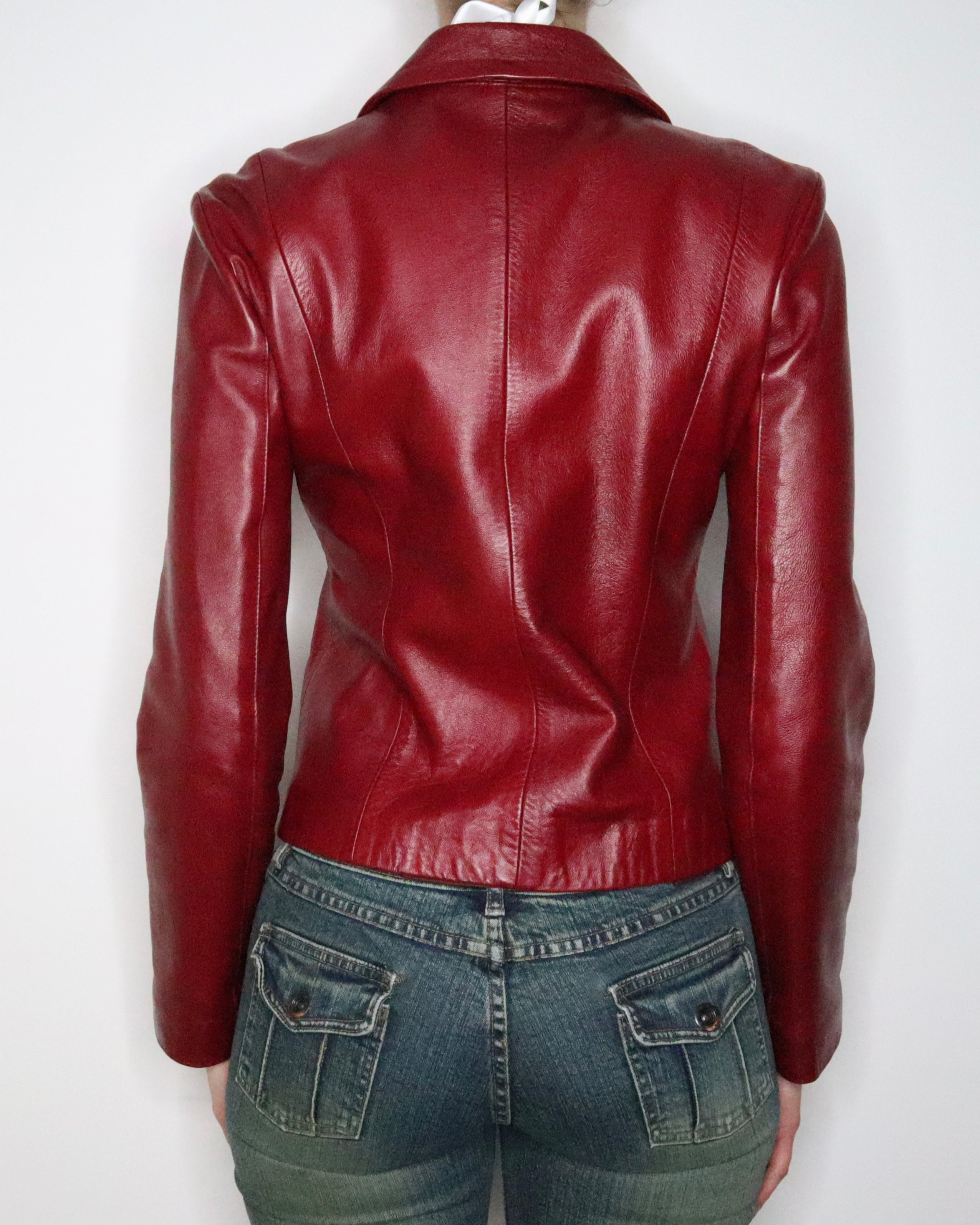 Red Leather Jacket (XS-S) 