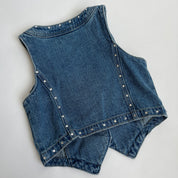 00s Diamond studded denim vest