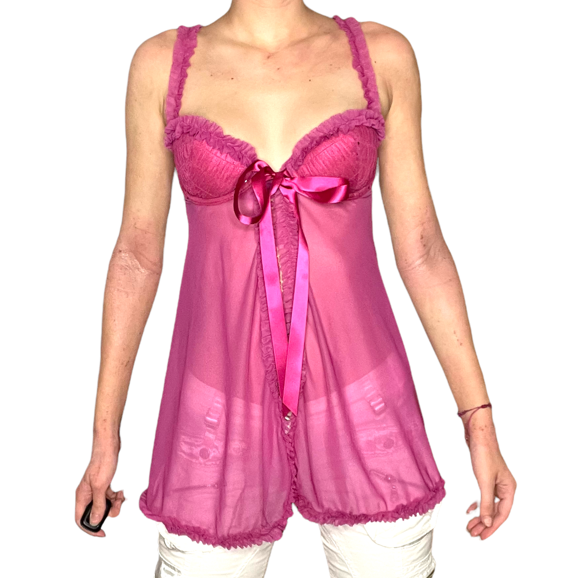 pink babydoll top