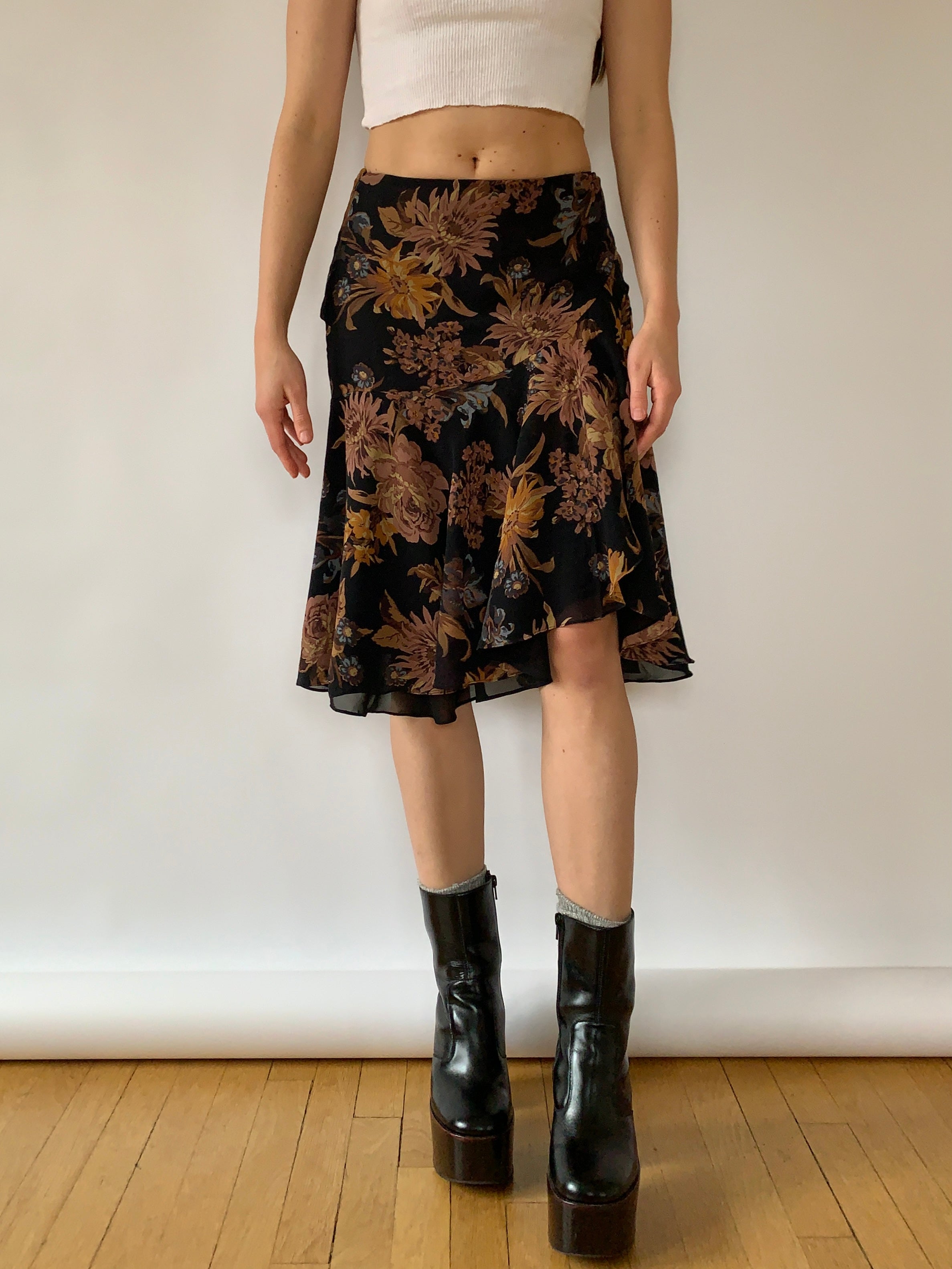 Y2K Silk Skirt