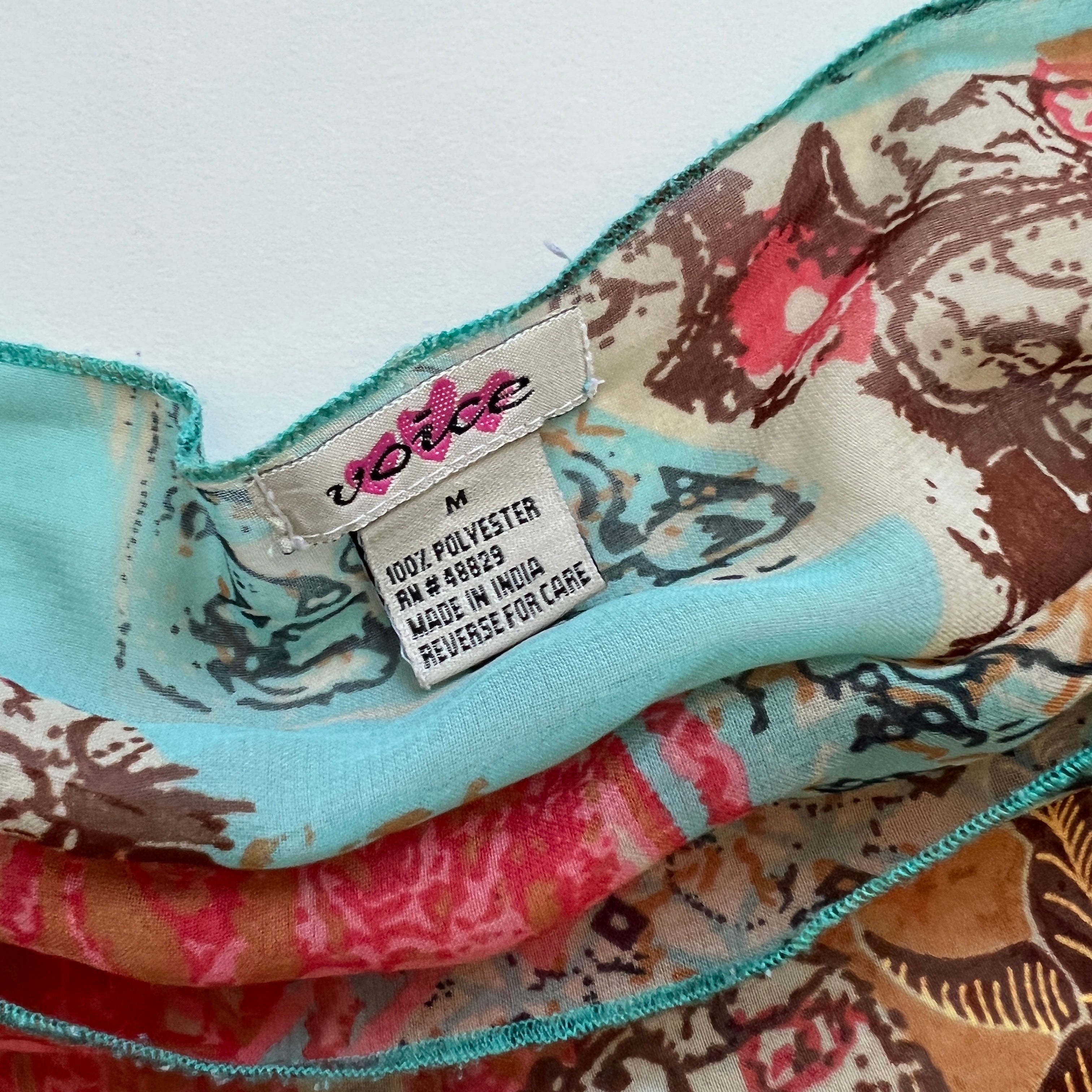 00s print sheer cape top