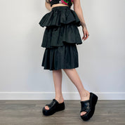 Vintage Ruffle Midi Skirt (XS)