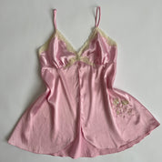 00s Pink satin babydoll cami (L)