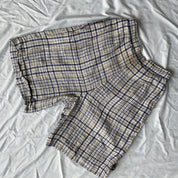 plaid high waisted linen shorts