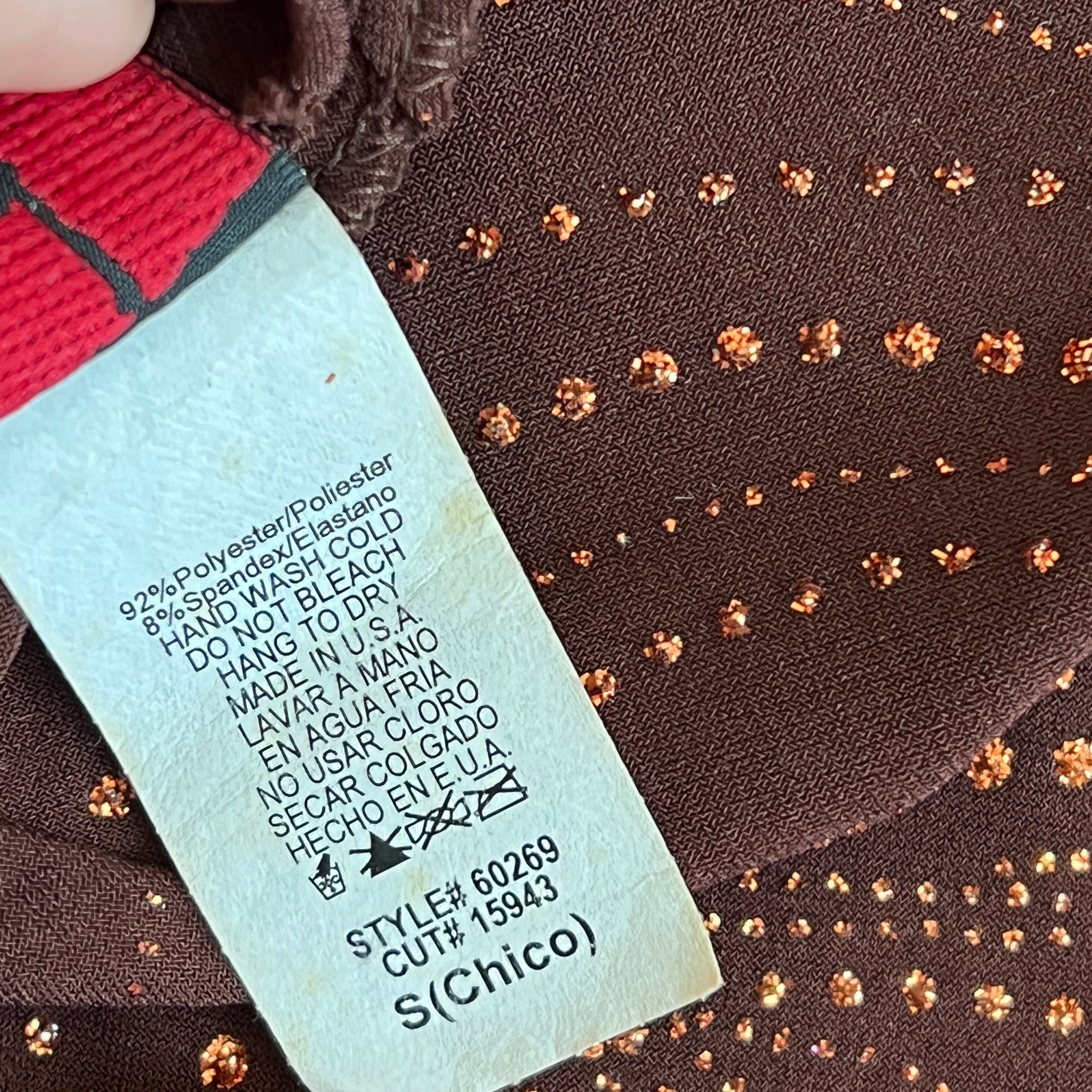 90s Brown sparkle halter dress