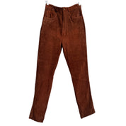 Brown suede high waist pants