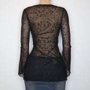 Whimsigoth Black Mesh Long Sleeve (S-M) 