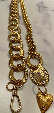 Juicy Couture Heart Charm Gold Chain Belt