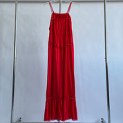 Vintage red satin maxi slip