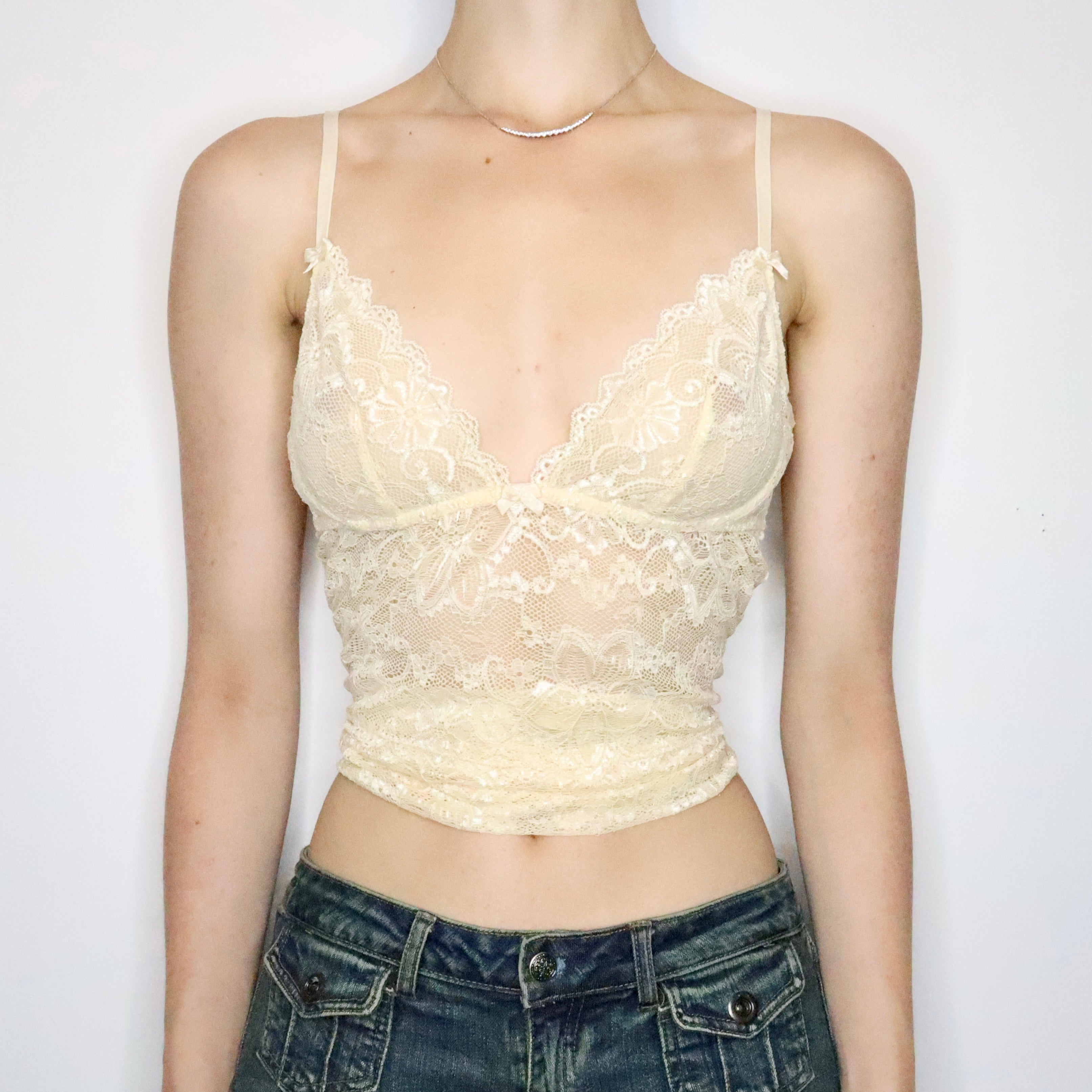 Pastel Yellow Lace Slip (M-L)