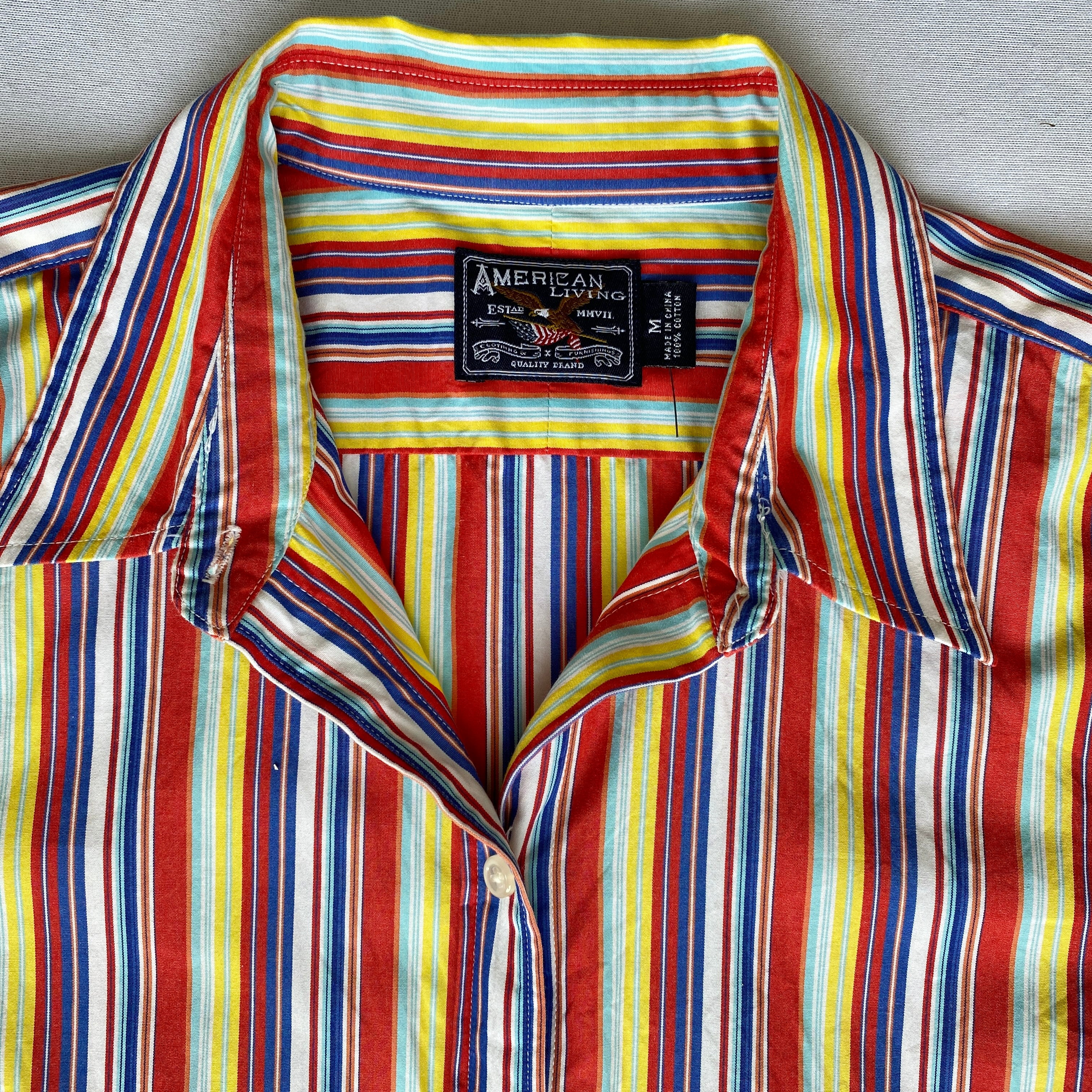 Rainbow striped button up