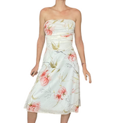 Floral vintage strapless midi