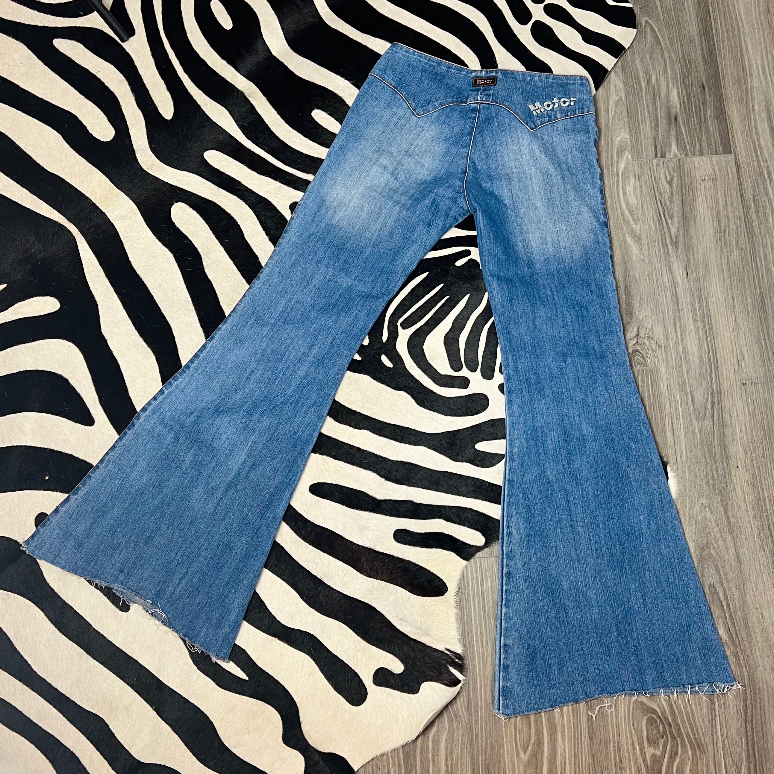 Vintage Low Rise Moto Flare Jeans