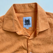 Sherbet orange jacquard button down