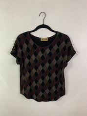 Slinky textured brown top