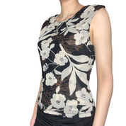 Double mesh floral top