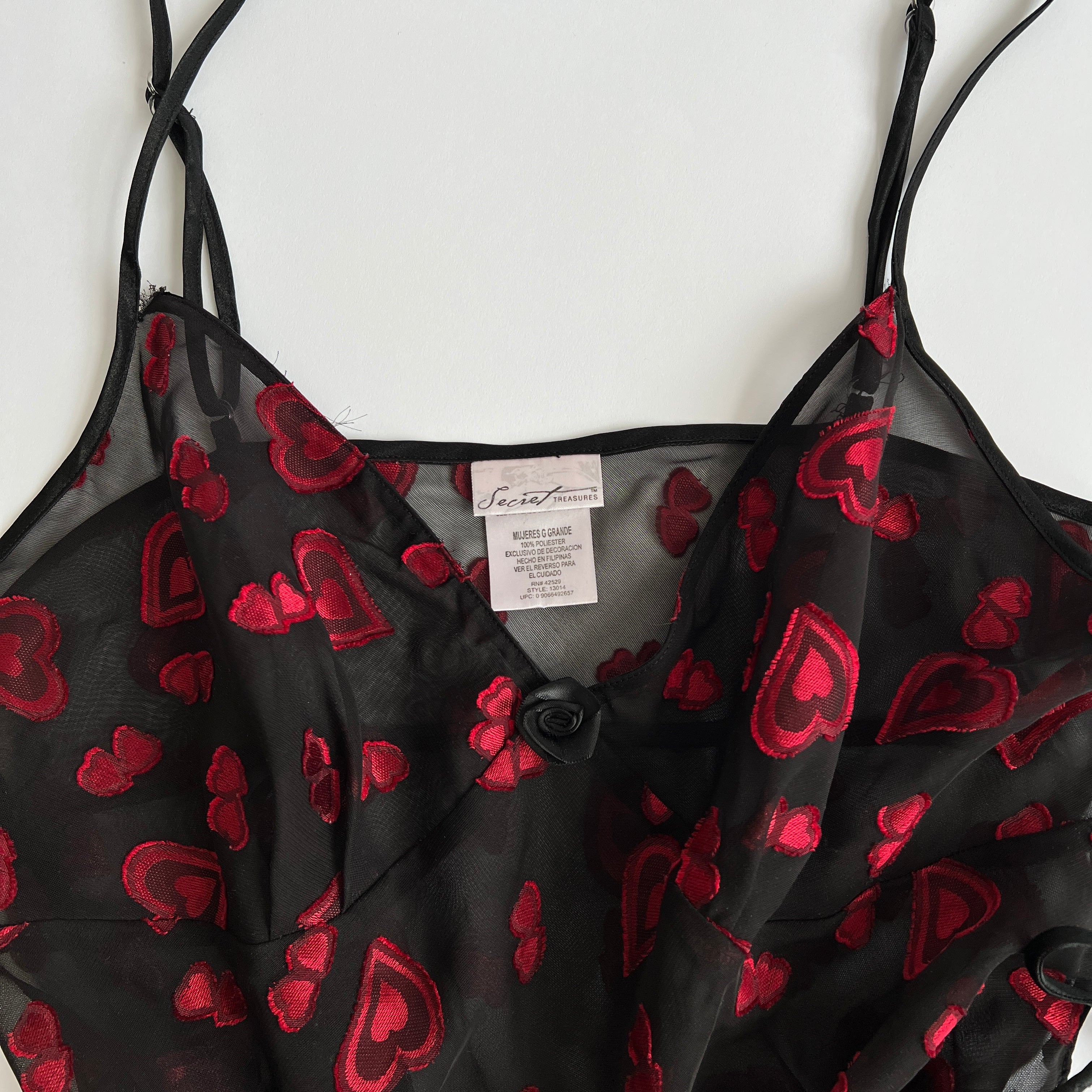 90s sheer red heart slip (XL)