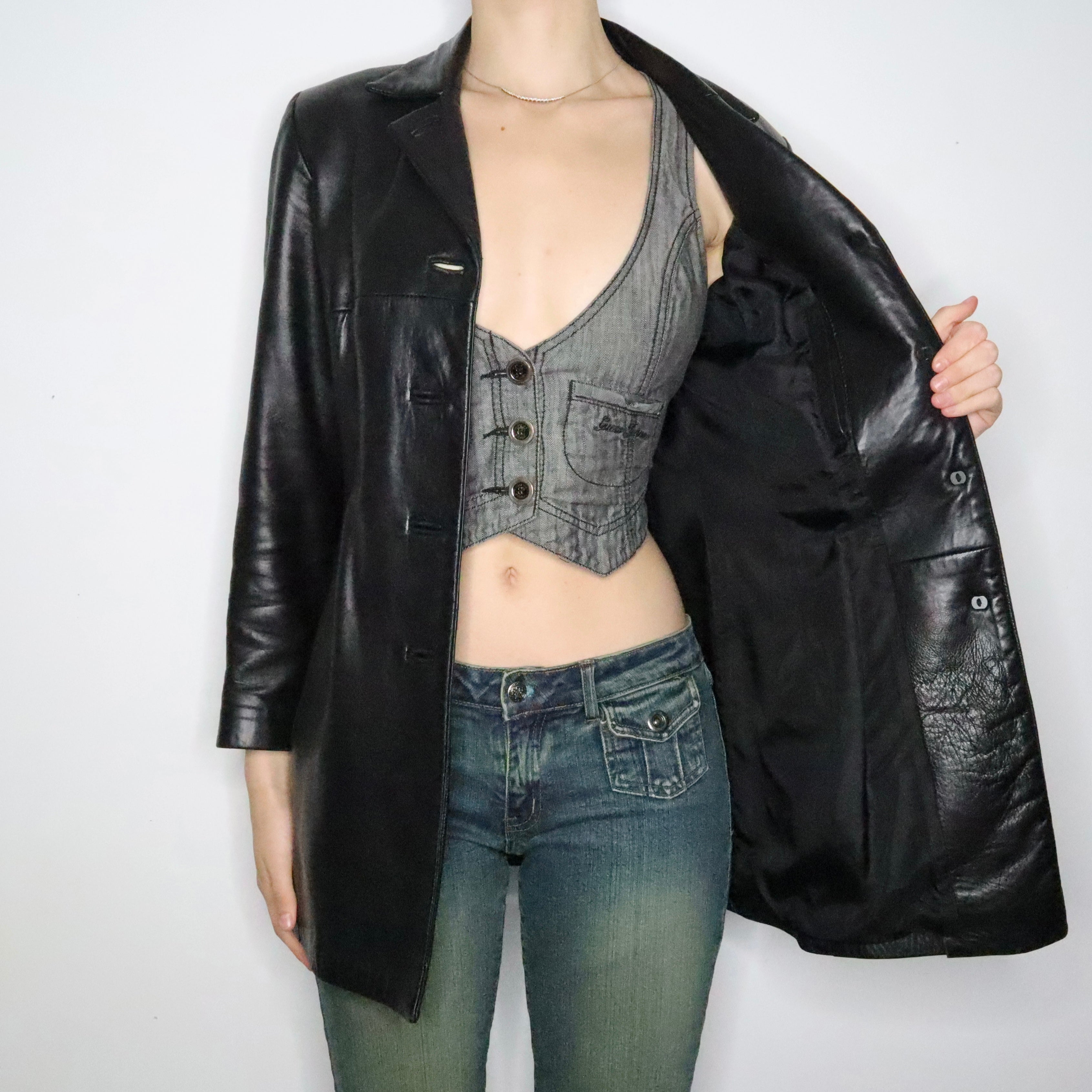 Black Leather Jacket (Medium)