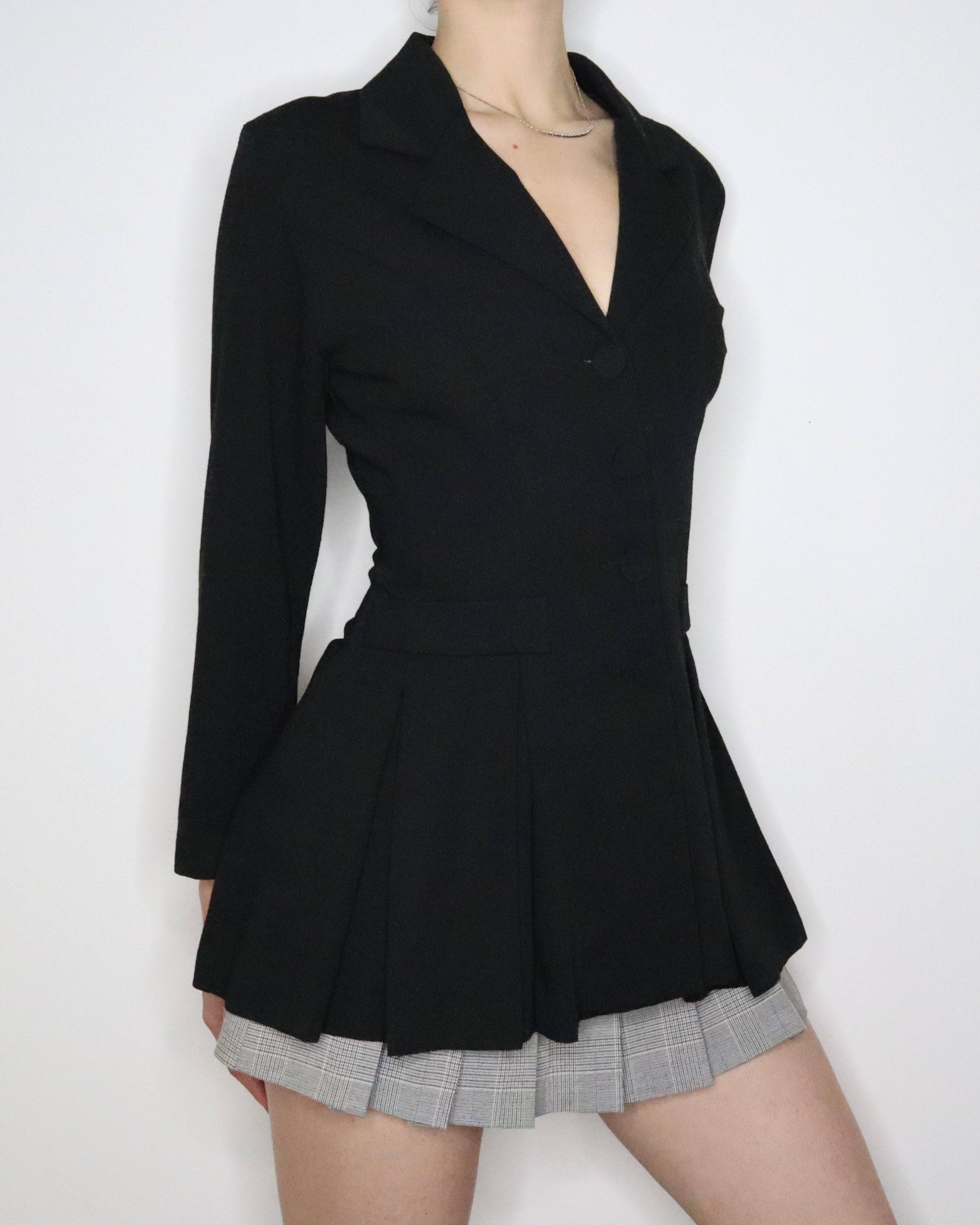 Black Blazer Blouse (S-M) 