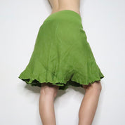 Green Linen Midi Skirt (S-M)