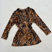 Vintage brown paisley velvet top