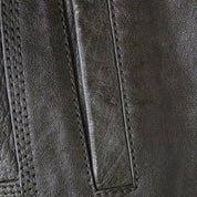 Green Leather Cafe Racer Jacket (L) 