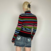 Early 2000s Striped Ribbed Sweater (S/M)