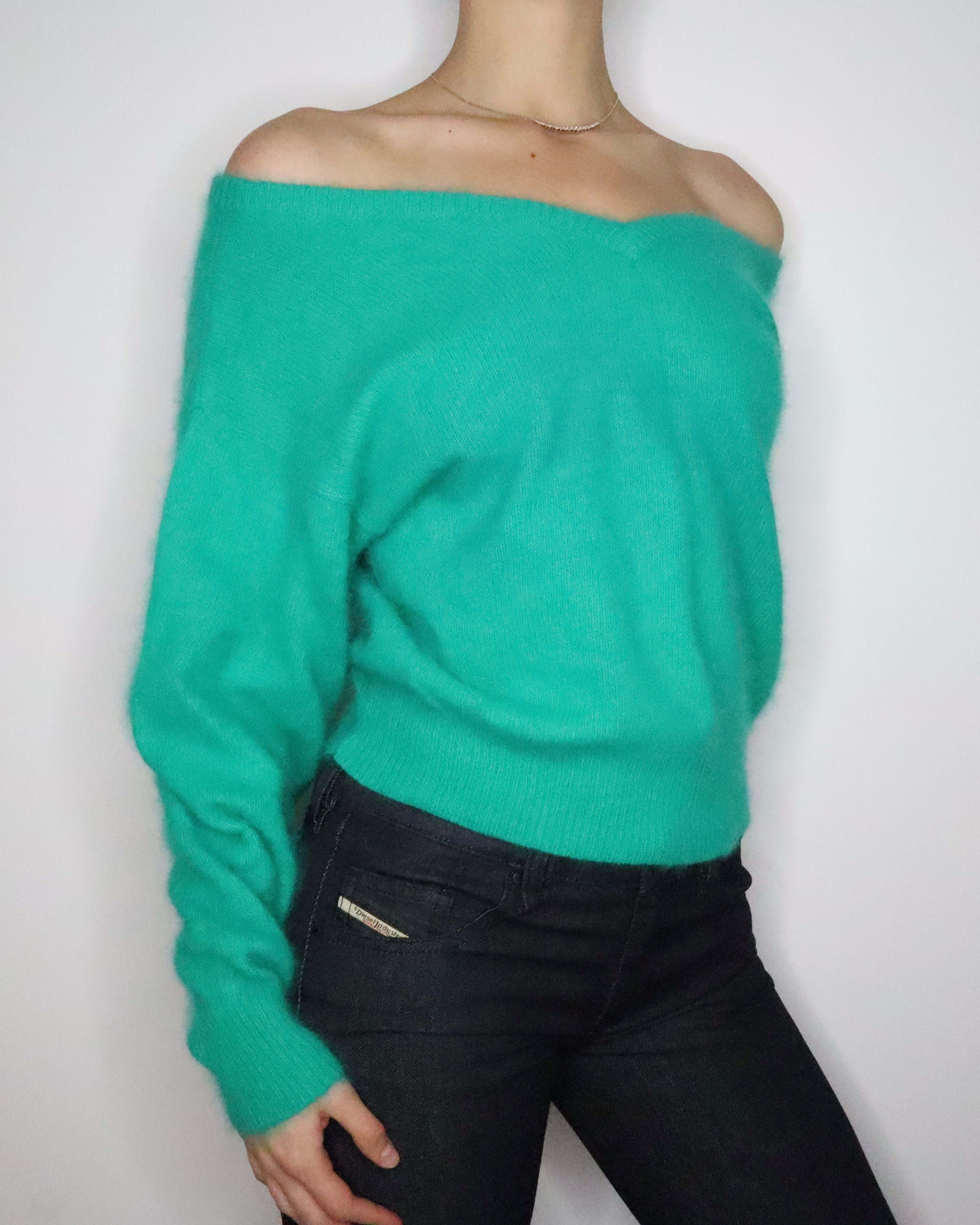 Kelly Green Slouchy Sweater (M-L) 