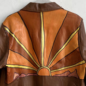 🌅 Hand painted leather blazer